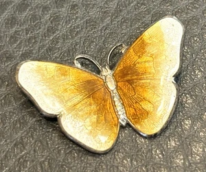 Hroar Prydz? Butterfly Brooch Sterling Silver Enamel Norway Norwegian Vintage - Picture 1 of 6