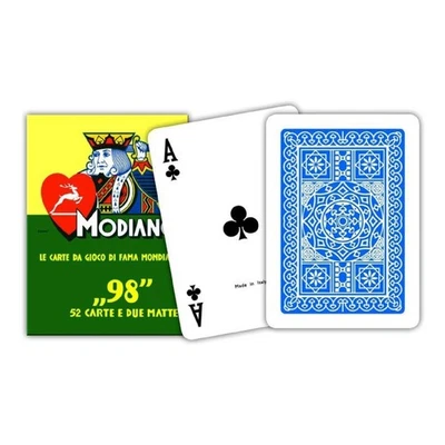 Modiano 98 Poker Blue Back Playing Cards Deck Poker Size Made In Italy 300250 - Image 1 of 4