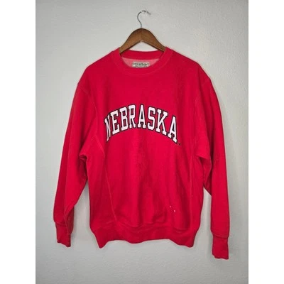 Vintage Nebraska Cornhuskers Sweatshirt Red M NCAA Football Oversized Crewneck - Image 1 of 4
