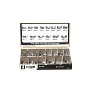 Werkstatt Hardware 128 Stück Befestigungssortiment Kit, Metrisch JIS Pan Kreuzschlitz... - Bild 1 von 6