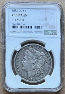 1882 CC $1 NGC VF DETTAGLI 1882-CC MORGAN DOLLARO D'ARGENTO CARSON CITY $1 - Foto 1 di 2