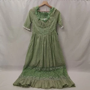 Abito donna in cotone verde stile leggero e floreale tg S/M - Foto 1 di 8
