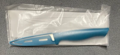 NEU Tupperware ESSENTIAL UNIVERSALMESSER GEMÜSEMESSER Schutzhülle Blau OVP - Bild 1 von 3