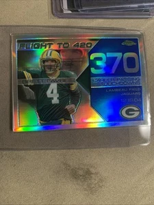 Blue Refractor Flight To 420 Brett Favre Packers #14/50 SP  Bfc-370 - Picture 1 of 3