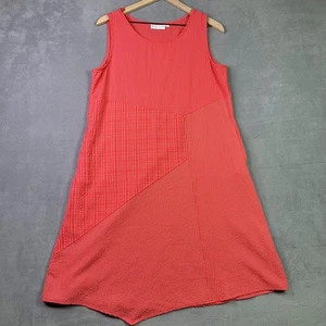 Vestido Habitat Mujer M Rojo Sin Mangas Panel Asimétrico Texturizado Cambio 39" - Imagen 1 de 9