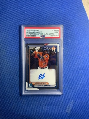 2024 Bowman German Ramirez Chrome Auto 1st #CPA-GR Astros NM! PSA 9 - Image 1 of 2