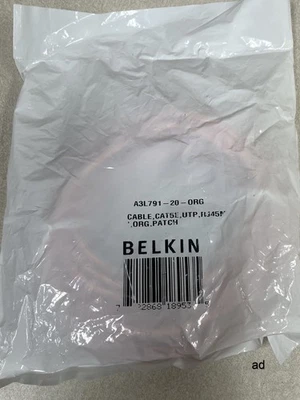 Belkin A3791-20-ORG CAT5E, UTP, RJ45M 20' Patch Cable - Image 1 of 2