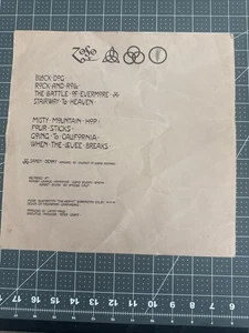 Led Zeppelin IV Vinyl LP SD7208 Insert ONLY - Picture 1 of 5