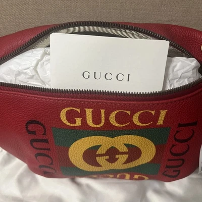 Gucci Red Leather Logo Web Belt Bag 100% Authentic-New w/bag - Image 1 of 4