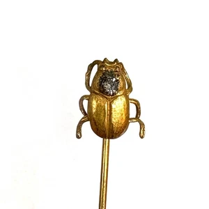 Antique Victorian Gilt Beetle Stickpin, Political William McKinley Gold Bug? - Bild 1 von 4