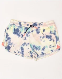 EDDIE BAUER Girls Sport Shorts 14-15 Years Large  Off White Tie Dye WG03 - Picture 1 of 3