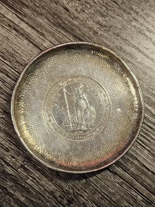 Chinesischer / 1911 Great Britian Trade Dollar Silber Aschenbecher 48 Gramm - Bild 1 von 11