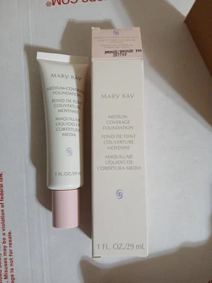New Mary Kay Medium Coverage Foundation Bronze 500 357700 1 Fl. Oz. NOS Pink Cap - Image 1 of 3