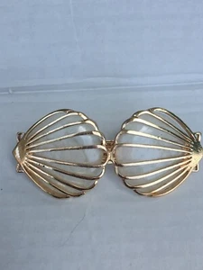 Vintage Neuheit Anhänger weiße Haarspange Pars signiert goldfarben Damenschmuck - Bild 1 von 12