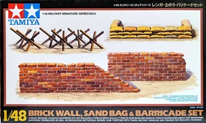 Tamiya 1/48 32508 Segunda Guerra Mundial Diorama-Juego Ladrillo Pared, Bolsa de Arena, Barricada - Imagen 1 de 1