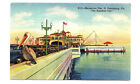 Cars Pelican Recreation Pier St Petersburg FL Postcard Florida 1940s Vintage