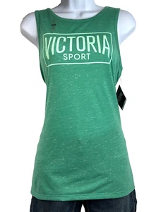 Top sportivo verde Victoria's Secret taglia media nero cinturino posteriore nuovo con etichette - Foto 1 di 10