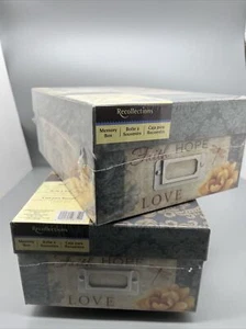 Faith Hope Love Pappkarton Set mit zwei VERSIEGELT Erinnerungen Schuhkarton Dekor - Bild 1 von 10