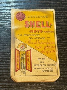 VINTAGE FRENCH L'ESSENCE SHELL MOTO 1930's PETRO PUMP PICTURED PARIS NOTE BOOK - Foto 1 di 11