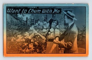 AK Valentinstag Schätzchen Kumpel mit mir 1911 verschickt hinten geteilt - Bild 1 von 2