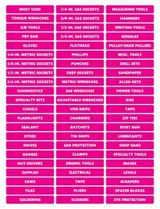 Toolbox Etichette Arrotondate Magnetiche Organizzative Ultimate Set di DCM Solutions - Foto 1 di 36