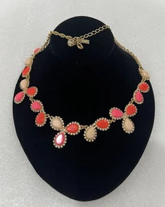 Kate Spade Blush Balloon Bouquet collar Necklace coral pink shades - Picture 1 of 19