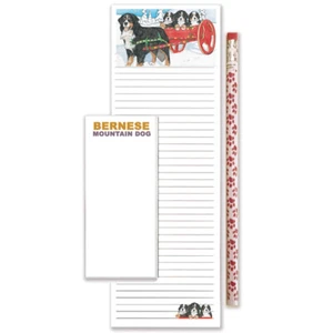 Bernese Mountain Dog To Do List Magnetic Shopping Pad Notepad & Pencil Gift Set - Picture 1 of 1