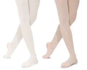 Ladies/ Girls Seamless BALLET TIGHTS Footed Dance. Pink or White - ALL SIZES! - Picture 1 of 1