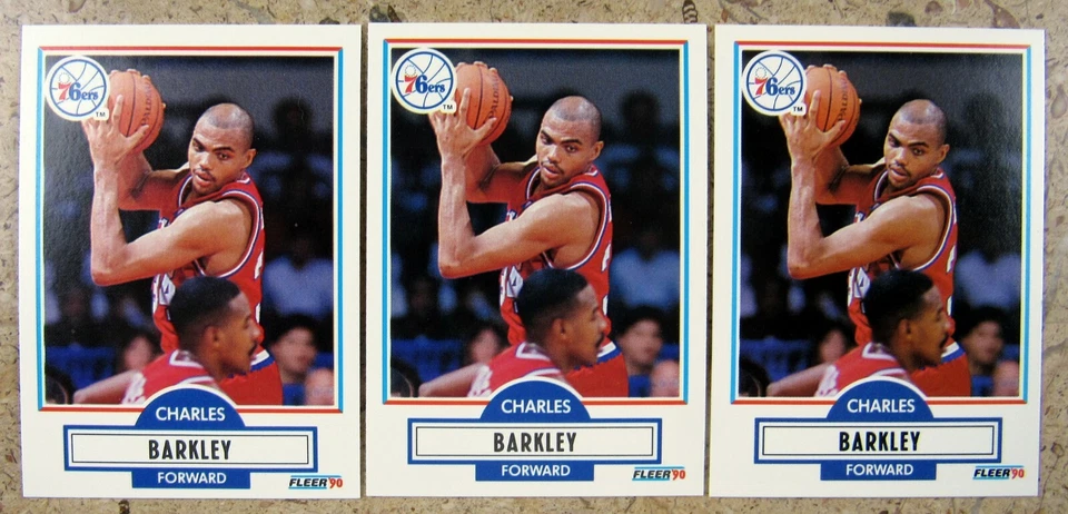 Lote de tarjetas de baloncesto Fleer #139 1990 Charles Barkley 76ers Suns 3ct 0102J Foto 1 de 1