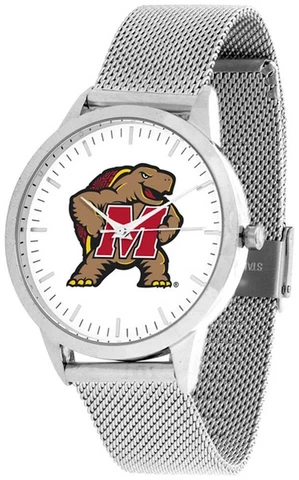 University of Maryland Terps Watch Silver Mesh Statement Wristwatch Cover