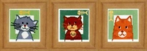 KIT MINIATURA GATTI SET DI 3 - Vervaco Kit punto croce contato - PN-0154085 - Foto 1 di 1