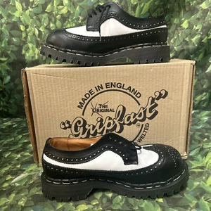Women's US Size 5, Gripfast, Black/White, 5 eye, steel cap shoe, NIB - Picture 1 of 8