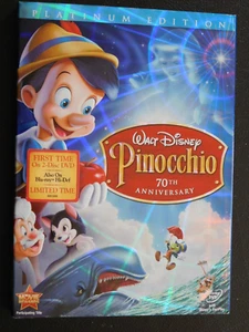 Walt Disney's Pinocchio Platinum Edition 2 Disc DVD 70th Anniversary - Picture 1 of 6