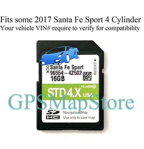 2017 Santa Fe Sport 4 Cylinder GPS Navigation Memory SD Card U.S CAN Map 4Z502 - Foto 1 di 1