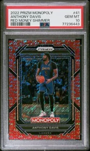 2022-23 Prizm Monopoly Anthony Davis Dinero Rojo Brillo Prizm /100 PSA 10 POP 7 - Imagen 1 de 3