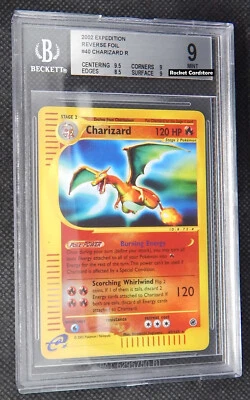 Pokemon Charizard Reverse-Holo Glurak English 40/165 Expedition PSA BGS 9 Mint - Bild 1 von 2