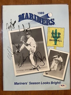 1989 Mariners Cactus League Program w/Ken Griffey Jr RC Era Auto PSA/DNA Auth’d - Image 1 of 4