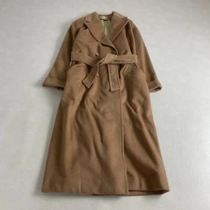 w919 Christian Dior Long Coat Vintage Cashmere Statement Collar Belted - Picture 1 of 10
