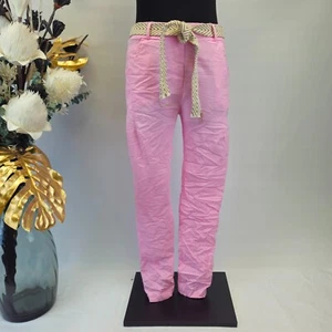Hose 38 40 Rosa Jogpants Baggy Stoffhose Boyfriend Jogginghose Gürtel - Bild 1 von 18