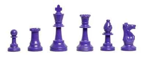 Regulation Colored Plastic Chessmen - Purple - Picture 1 of 3