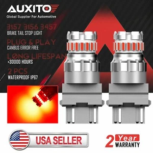 2x AUXITO 3157 3156 Canbus Red LED Brake Tail Stop Light Bulb No Hyper Flash - Bild 1 von 12