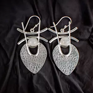 Rainbow Moonstone Gemstone 925 Sterling Silver Earring Handmade Jewelry Earring - Picture 1 of 3