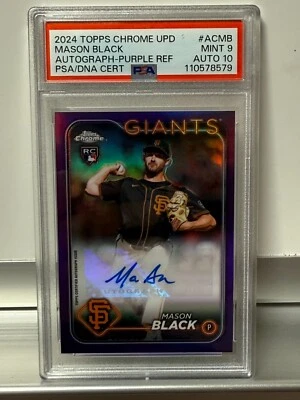 2024 Topps Chrome Update Series - Autographs Mason Black #AC-MB Purple Refractor - Image 1 of 2