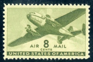 US Stamp #C26 Airplane 8c - PSE Cert - XF 90 - MNH - SMQ $20.00 - Picture 1 of 2