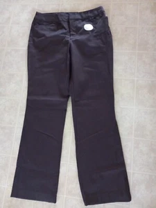 St Johns Bay Womens Pants Size 10 Brown Straight Leg Bi Stretch Pants NWT - Picture 1 of 5