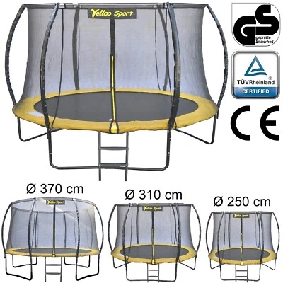 YellooSport Trampolino Tappeto Elastico Salta Bambini Ø 250 310 370 cm GIALLO - Immagine 1 di 4