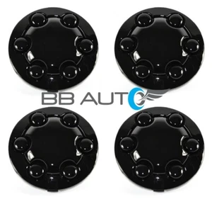 NEW BLACK 15" ALLOY WHEEL HUB CENTER CAPS SET FOR 1991-1996 DODGE DAKOTA TRUCK - Picture 1 of 5