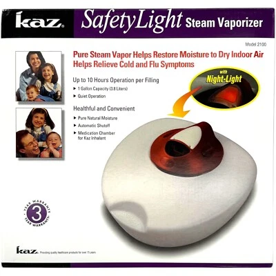 Kaz SafetyLight Steam Vaporizer Humidifier Night-Light Model 2100 Warm Mist 3.8L - Image 1 of 4