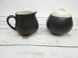 Sango Sensations Black Creamer and Sugar Bowl Set 4901 - Picture 1 of 10