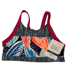 NWT*Athleta GIRL Paradise Splash Floral Pattern Bikini TOP*Swimsuit* Size XL/14 - Picture 1 of 2